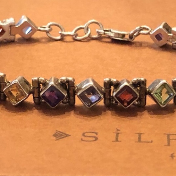 Rare Vintage Silpada Sterling Silver Semi-Precious Stone Tennis Bracelet B0948 - Picture 3 of 12